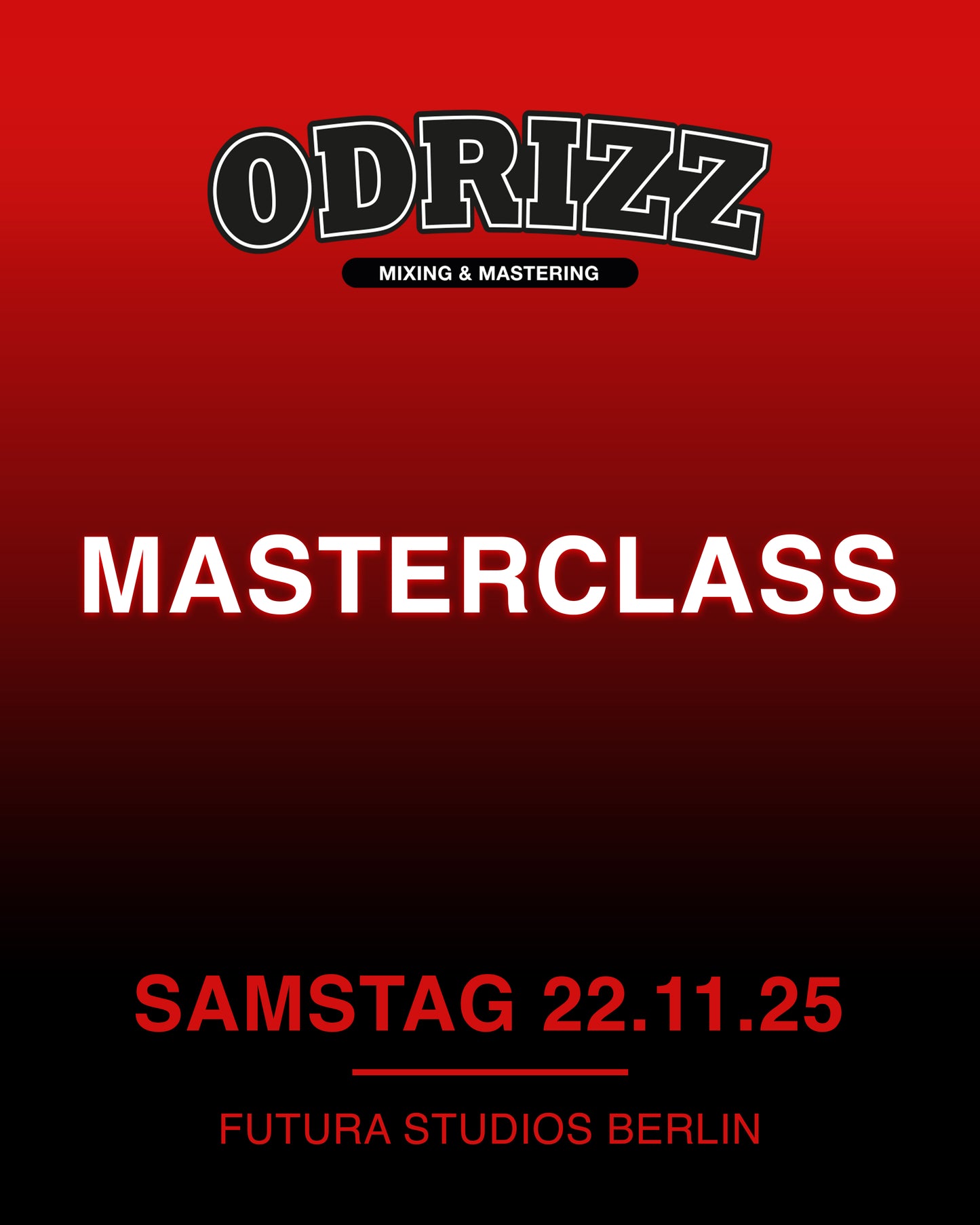 Odrizz Masterclass - SAMSTAG 22.11.25